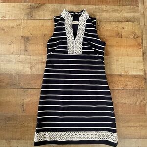 Eliza J Sleeveless Striped Tunic Dress Size 2 Blue White Stripe